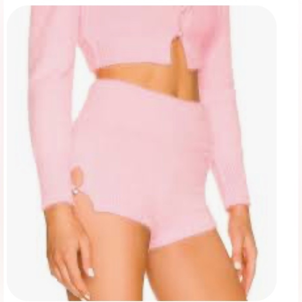 Camila Coelho Micro Mini Genevieve Fuzzy Pearl Side Tie Shorts Size M